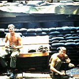 "Uknown Soldier (Seated) Gene Mikovilge (Right) - Quan Loi - April 1968 - (Can You Identify Unknown Soldier?) - ABtry 6/27th Arty"